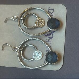 Grace & Heart Silver and Blue Dangle Earrings